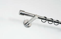  Varsó 1 rudas fényes inox színű fém karnis szett - 320 cm