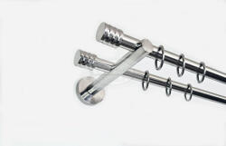  Lisabon 2 rudas fényes inox színű fém karnis szett - 160 cm