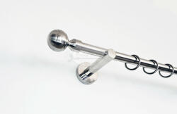  New Orleans 1 rudas fényes inox színű fém karnis szett - 200 cm