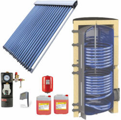 Panosol Kit panou solar presurizat apa calda Panosol 25 tuburi, boiler Sunsystem 200 litri 2 serpentine si accesorii (KPSH200)