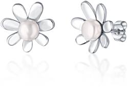 JwL Luxury Pearls Bájos fülbevaló valódi folyami gyöngyökkel Virágok JL0774