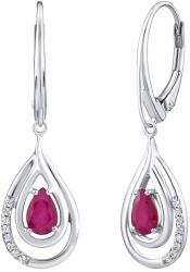 Silvego Luxus ezüst fülbevaló rubinnal és cirkónium kővel FWE10130R - vivantis