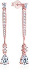 Beneto Exkluzív bronz lógó fülbevaló cirkónium kövekkel AGUP3300W-ROSE