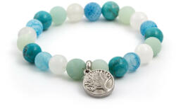 Agato Beneto Jáde, achát, amazonit és howlite gyöngykarkötő MINK46/17