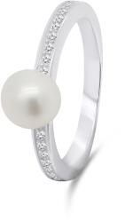 Brilio Silver Elegáns ezüst gyűrű valódi gyönggyel RI055W 56 mm