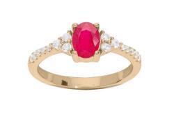 Troli Gyönyörű aranyozott gyűrű rubinnal és cirkónium kövekkel PO/SRC0203T 54 mm