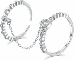MOISS Bámulatos dupla ezüst gyűrű cirkónium kövekkel R00022 54 mm