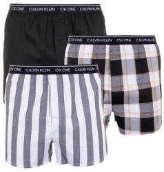 Calvin Klein 3 PACK - férfi alsónadrág CK One NB3000A-LES Level Stripe/ Black/ Field Plaid M