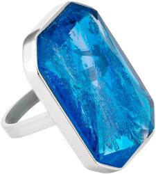Preciosa Luxus acél gyűrű kézzel préselt cseh kristály kővel Preciosa Ocean Aqua 7446 67 60 mm