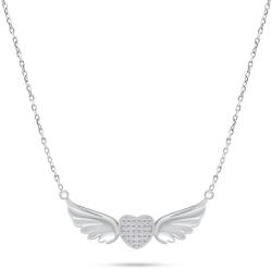 Brilio Silver Romantikusezüst szív nyaklánc szárnyakkal NCL85W - vivantis