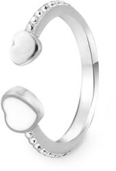 Beneto Gyengéd nyitott ezüst gyűrű szívekkel AGG472 - vivantis