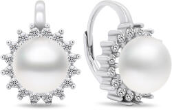 Brilio Silver Lenyűgöző ezüst fülbevaló gyöngyökkel és cirkónium kővel EA418W - vivantis