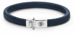 Rebel&Rose Kék bőr karkötő Small Braided Blue RR-L0150-S 17, 5 cm - M