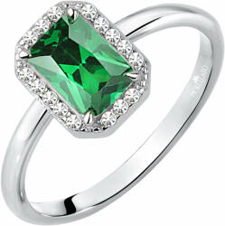 Morellato Csillogó ezüst gyűrű zöld kővel Tesori SAIW76 56 mm