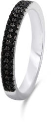 Brilio Silver Csillogó ezüst gyűrű fekete cirkónium kövekkel RI058W 58 mm
