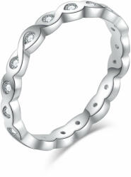 MOISS Elegáns ezüst gyűrű átlátszó cirkónium kővel R00019 45 mm
