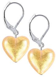 Lampglas Csodálatos fülbevaló Golden Heart 24 karátos arannyal ellátott Lampglas ELH24 gyönggyel - vivantis