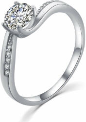 MOISS Elegáns ezüst gyűrű átlátszó cirkónium kővel R00005 48 mm