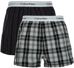 Calvin Klein 2 PACK - férfi alsónadrág NB1396A-JKZ Ryan Stripe Deep Well/Hickory Plaid Black S