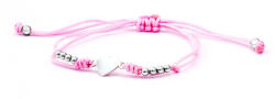 Beneto Exclusive Beneto Zsinór rózsaszín kabala karkötő Szív AGB541