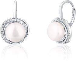 JwL Luxury Pearls Luxus ezüst fülbevaló gyöngyökkel és cirkónium kővel JL0738