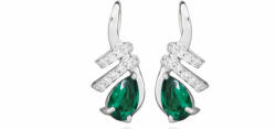 Silver Cat Divatos fülbevalók cirkónium kövekkel és smaragd üveggel SC380 - vivantis