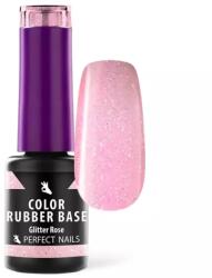 Perfect Nails Color Rubber Base Gel - Színezett Alapzselé 4ml - Glitter Rose
