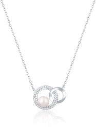 JwL Luxury Pearls Divatos nyaklánc valódi gyönggyel és cirkónium kővel JL0751 (lánc, medál) - vivantis