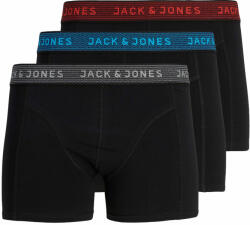 Jack&Jones 3 PACK - férfi boxeralsó JACWAISTBAND 12127816 Asphalt Hawaian ocean & Fiery red S