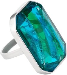 Preciosa Luxus acél gyűrű kézzel préselt cseh kristály kővel Preciosa Ocean Emerald 7446 66 53 mm