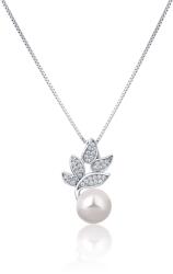 JwL Luxury Pearls Gyönyörű ezüst nyaklánc valódi gyönggyel és cirkónium kövekkel JL0785 (lánc, medál)