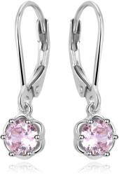 Beneto Bájos ezüst fülbevaló rózsaszín cirkónium kövekkel AGUC3340-P - vivantis
