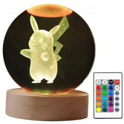 ZAXER Éjszakai lámpa gömbökkel, LED 3D, ZAXER, Pokemon Pikachu, távirányítható, 16 változó szín (LED-KULAPIKACHU)