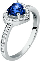 Morellato Csillogó ezüst Szív gyűrű kék cirkónium kövekkel Tesori SAVB150 58 mm