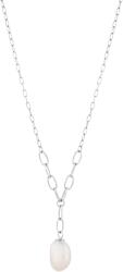 Preciosa Gyengéd ezüst nyaklánc igazgyönggyel Pearl Heart 5356 01