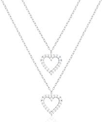 JVD Dupla ezüst szív nyaklánc cirkónium kövekkel SVLN0365X61BI45 - vivantis