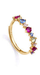 Viceroy Jellegzetes aranyozott gyűrű színes cirkónium kövekkel 13098A01 - vivantis