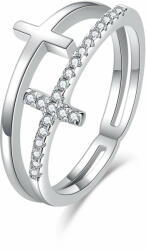MOISS Luxus dupla ezüst gyűrű keresztekkel R00020 52 mm