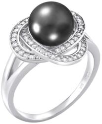 Silvego Laguna ezüst gyűrű valódi természetes fekete gyönggyel LPS0044B 48 mm