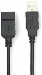 Nedis Cablu USB | USB 2.0 | USB-A Plug | USB-A Socket | USB-A Socket | 480 Mbps | Placat cu nichel | 3.00 m | Rotund | PVC | Negru | Etichetă (CCGL60010BK30)