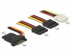 Delock Tápkábel SATA 15 tus apa > 3 x SATA anya + 1 x Molex 4 tus anya 20 cm (PCB) (60171) - dellaprint
