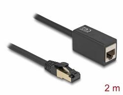 Delock hálózati hosszabbítókábel RJ45 csatlakozó az RJ45 aljzathoz Cat. 8.1 S/FTP 2 m fekete (87106) - dellaprint