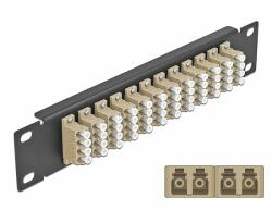 Delock 10 üvegszálas patch panel 12 portos LC Quad bézs 1U fekete (66778)