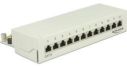 Delock Desktop Patch Panel 12 Port Cat. 6 szürke (87292)