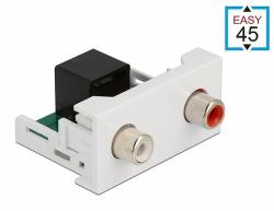 Delock Easy 45 modul, 2 x RCA anya - RJ45 anya port 22, 5 x 45 mm (81341)