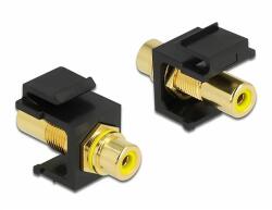 Delock Keystone modul, RCA-csatlakozóhüvely > RCA-csatlakozóhüvely, aranyozott, sárga / fekete (86743) - dellaprint