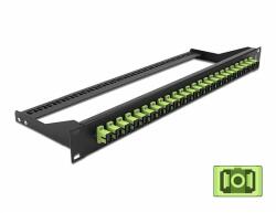 Delock 19 száloptikás csatlakozó panel 24 portos SC Simplex citromzöld (43385)