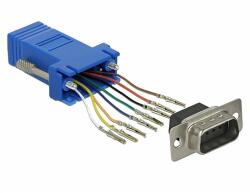 Delock Kék Sub-D 9-tűs apa RJ45 anya összekötő adapter (66167)