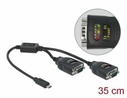 Delock Átalakító USB Type-C 2 x Soros RS-232 DB9 15 kV ESD védelemmel (90494)
