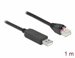Delock Soros kapcsolati kábel FTDI chipszettel, USB 2.0 A-típusú apa - RS-232 RJ45 apa, 1 m hosszú, (64160)